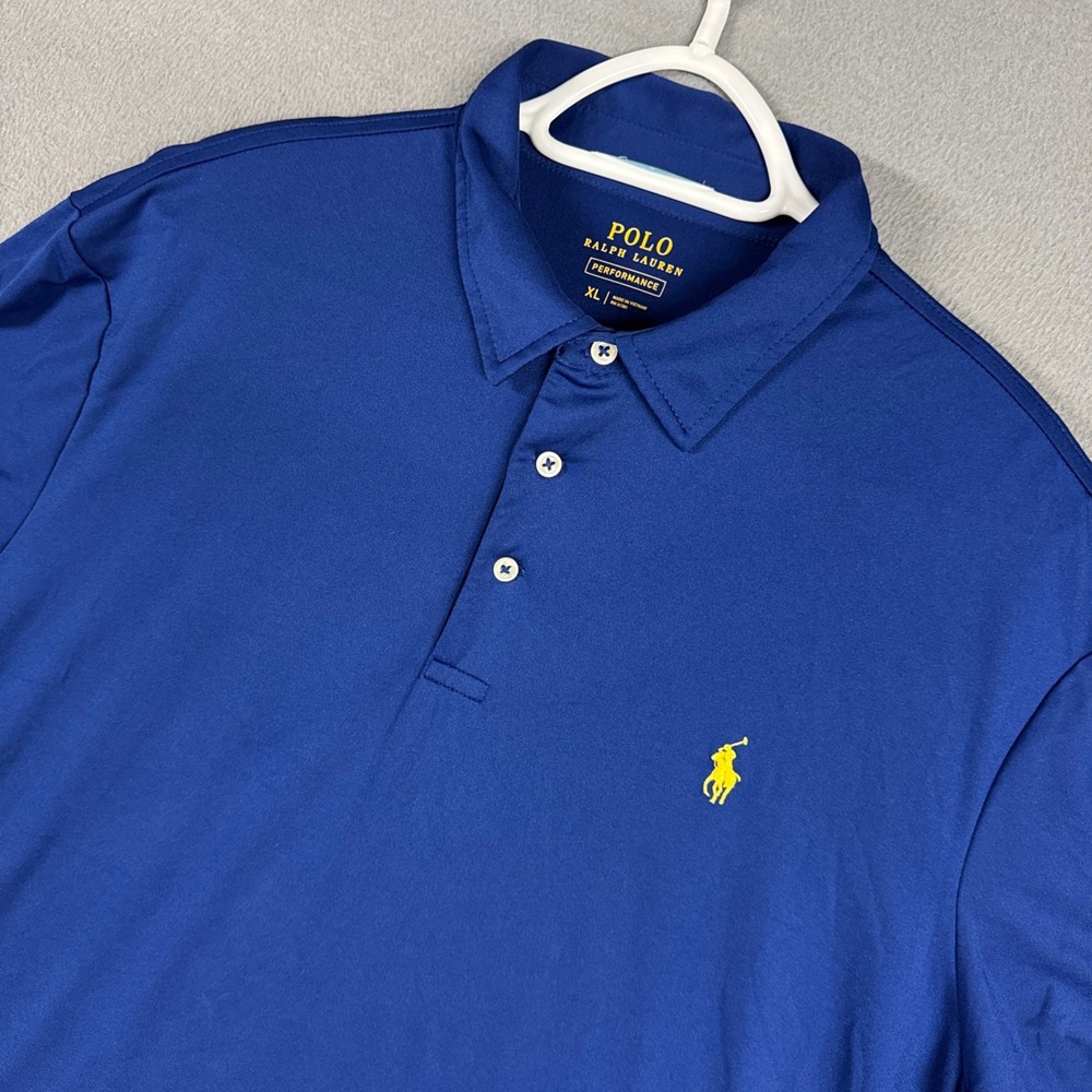 Polo Ralph Lauren Polo Shirt Mens XL Blue Performance Short Sleeve Pony Logo
